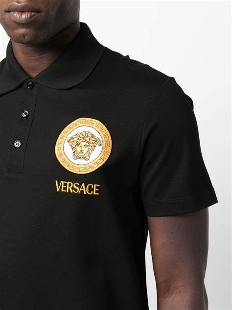 versace polo zwart goud|Versace Polo Shirts for Men .